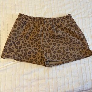 Comfrt Women's Leopard Print Shorts - Tan